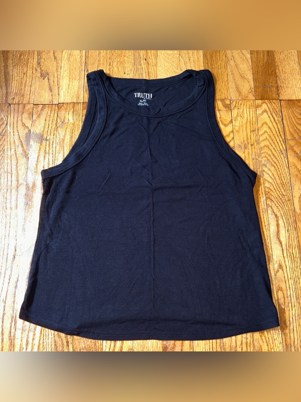 Truth by Republic Super Soft Ribbed Tank Top Black Size XL